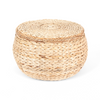 Round Storage Ottoman Natural Wicker Rattan With Lid